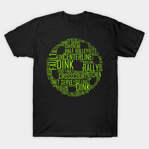 Green Pickle Ball T-Shirt by LetsBeginDesigns